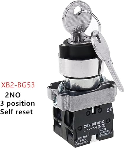 Bouton de commande à clé XB2-BG53 avec retour automatique - 3