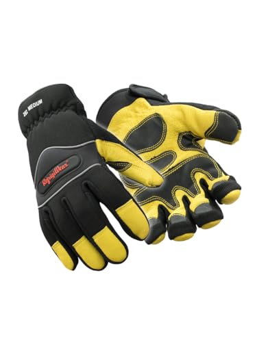 RefrigiWear Fiberfill Insulated Tricot Lined High Dexterity Work Gloves (Gold/Black, X-Large)