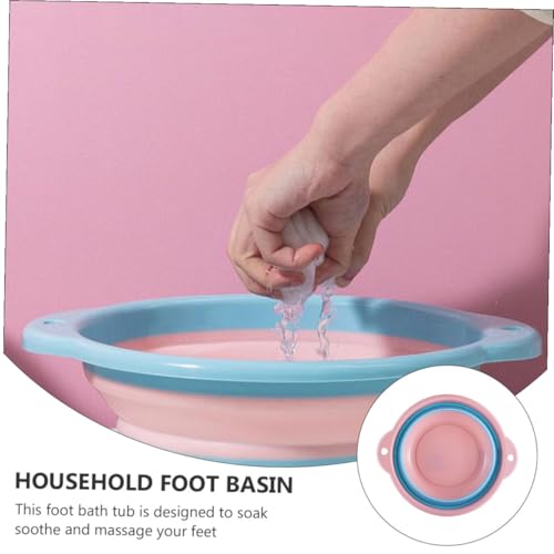 Balde plegable para pie impermeable rosa mediano miniatura 4