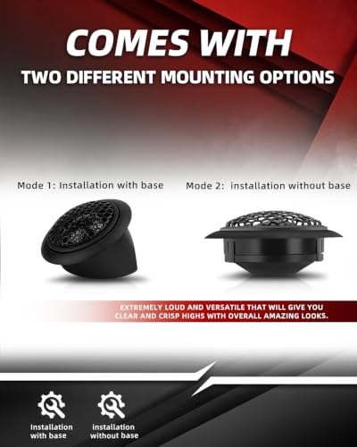 Image of 1 Inch Car Tweeters 300W Peak, Silk Dome Tweeter Speakers for Car Audio, 4 Ohm High Frequency Tweeters with Crossover, Surface /Flush Mount, Car Tweeters Pair for Clear Crisp Sound