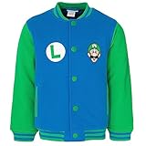 SUPER MARIO Nintendo Luigi Little Boys Zip Up Varsity Bomber Jacket 5-6