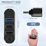 4-Port Splitter With 3 USB Ports & 1 USB-C Power, 90°/180° Degree Rotatable Extender Multiport Adapter for Laptop, Car, Mobile Phone - Image 2