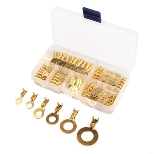 150PCS for For ring Cable Lug Terminal Blocks for M310 Wire Connectors Non Insulated Crimp Terminals Brass For ring Eye Wire Connectors for Electrical WiFor ring