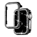Falandi for Apple Watch Case 44mm, Series 4 Apple Watch Face Case with Bling Crystal Diamonds Plate iWatch Case Cover Protective Frame for Apple Watch 42mm Series 3/2/1 (Black-Diamond, 44mm)