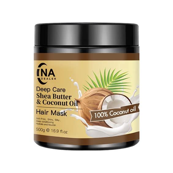 INA Dealer Shea Butter and Coconut Oil Hair Mask and Deep Conditioner for Dry or Damaged Hair