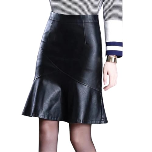 Dvbfufv Women Pu Leather Skirt Spring Winter Lady Office Elegant