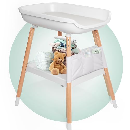 Children of Design Deluxe Diaper Changing Table - Portable Baby Changing Station & Organizer, Nursery Furnitue Tables with Storage Shelf and Changing Pad Included