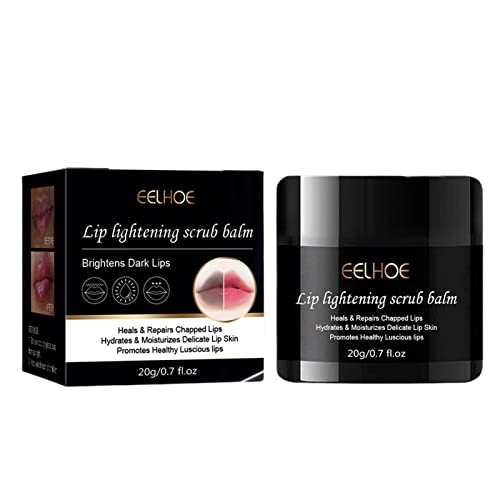 Lip Lightening Scrub, Organic Lip Scrub Lightening Brightening Lip Balm, 20g Nourishing Moisturizing Lip Exfoliator Scrubber for Dark Lips for Men and Women Pisole