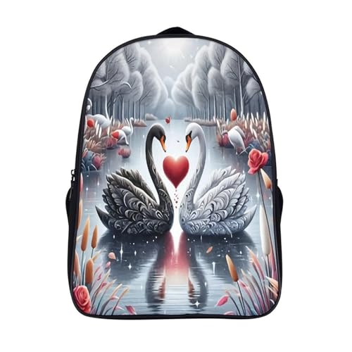 Sac à dos cygne imprimé 3d à 2 compartiments pour l'école et voyage
