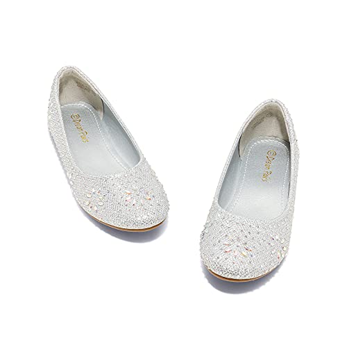 DREAM PAIRS Girls Dress Shoes Slip-on Rhinestone Glitter Ballet Flats for Wedding, Party, Birthday, Prom, Little Kid/Big Kid2