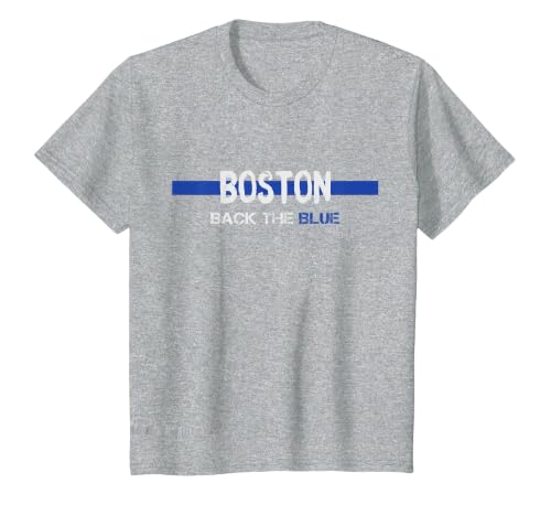Boston Support Law Enforcement Police Officer T-Shirt T-Shirt, Youth, Heather Grey, 3T
