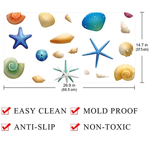 Tapis de bain antidérapant pour bébé ventouses coquillages - 5
