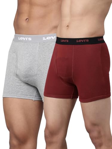 Image of Levi's 001 Classic Boxer Brief for Men | 100% Pure Cotton | Solid | Mid-Rise Men's Underwear | Anti-Roll Waistband | Durable Comfort with Extra Supportive Gusset | Functional Fly | Pack of 2