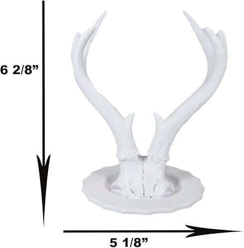 Miniatura 2 de Ebros Gift Moderno y chic rústico blanco roto doble Buck Elk Deer Stag Antlers joyería árbol titular con ganchos soporte figura para accesorios