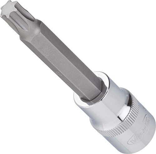 Vigor cuadrado interior de tracción 12,5 = 1/2 pulgadas Torx destornillador de uso para interior, Ancho de llave: T 60 ∙ Longitud total: 100 mm, 1 pieza, v2171
