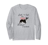 solo una ragazza che ama boston terrier per donne ragazze adolescenti maglia a manica