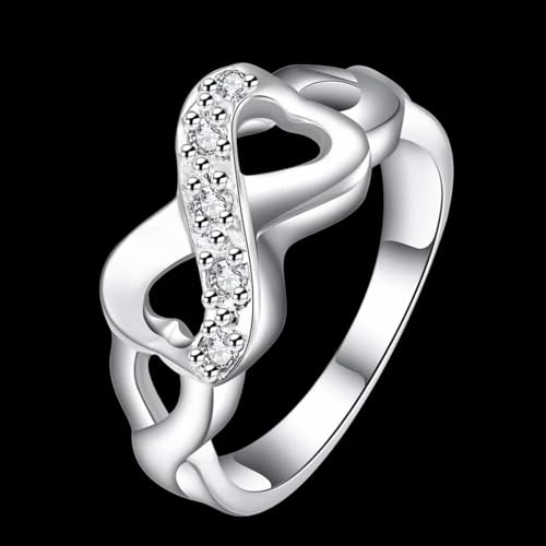 Bague infinity pour doigt sensible anneau argent et cristal - 4