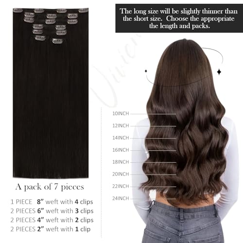 Vivien Clip Capelli Extension Veri Marrone Capelli...
