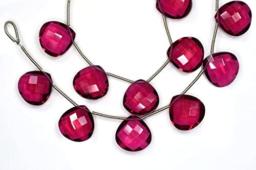Tourmaline rubellite 14mm 3 paires cœurs pour fabriquer un cadeau romantique