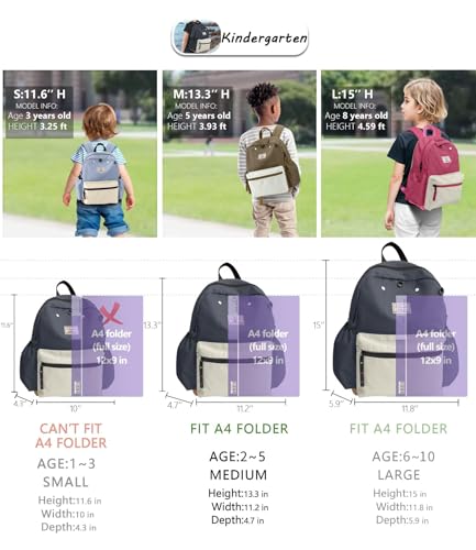 Toddler Backpack for Boys Girls 2-5, School Kids Backpacks Bookbag, Kindergarten Preschool Backpack for boys girls 13.3" H Fit Folder4