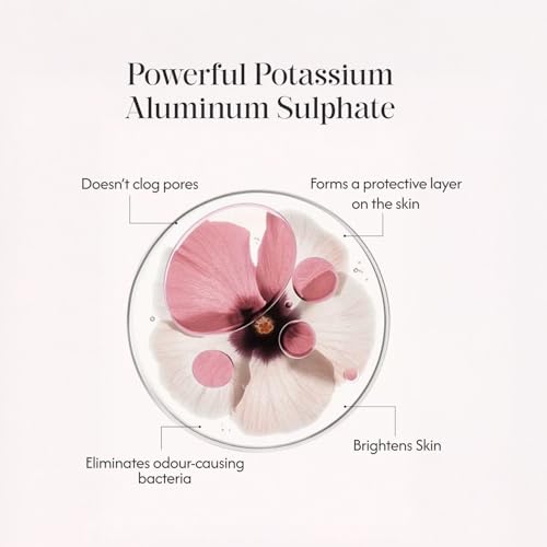 Image of Phitku Crystal Roll On with Rose Extract | Natural Alum | Brightens Dark Underarms, Controls Body Odour | Fragrance-Free & Alcohol Free | Men & Women | 100g
