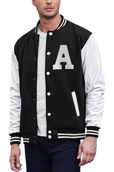 paklon Men's varsity jacket for winter wear full sleeves casual jacket letterman cotton fleece-picture-17