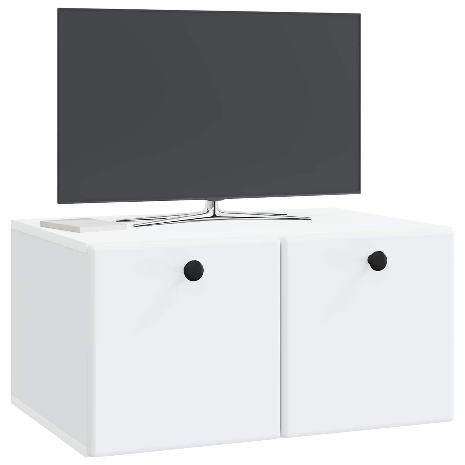 Gecheer Wandmontierter TV-Schrank 59,5 x 41 x 30 cm Weiß Holzwerkstoff, Fernsehschrank Fernsehtisch TV-Lowboard für Wohnzimmer Home-Cinema Gamerzimmer899185