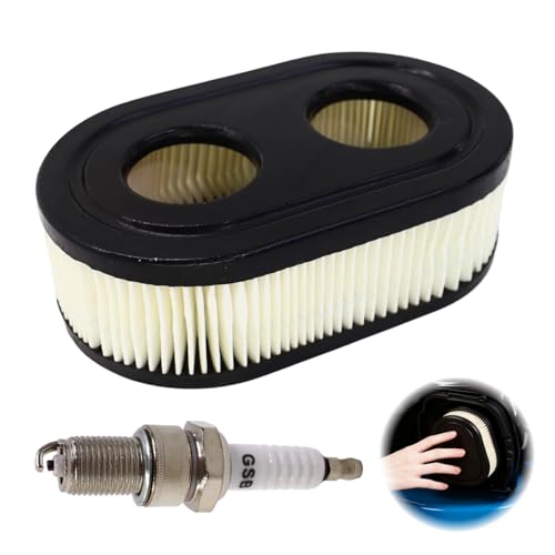 2 Stück Luftfilter, Zündkerzen Set, 1 Luftfilter & 1 Zündkerze, Ersatzteile für Rasenmäher und Motorgeräte, langlebig und passgenau für verschiedene Modelle, ideal für Wartung und Pflege