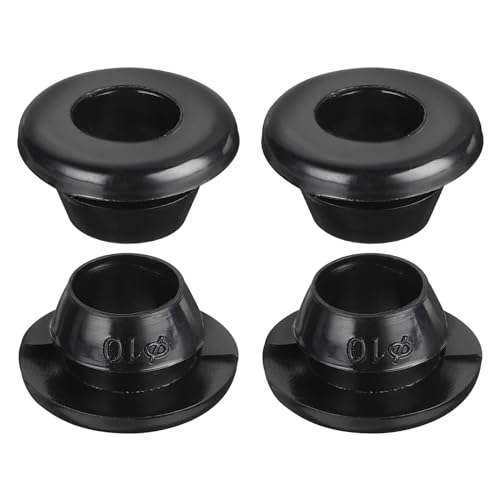 sourcing map 10Pcs Rubber Grommets 10mm Mount Dia, for 8mm ID Rubber Hole Plugs Rubber Wiring Grommets for Firewall Cable Wire Protecting, Black