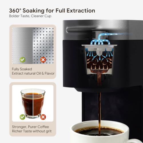 Image of 2 Pack Stainless Steel Reusable K Cups for Keurig Supreme & Supreme Plus, Five Hole Universal Keurig Refillable coffee pod filter with MultiStream Universal Coffee Pods