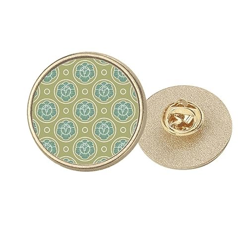 Clip de broche de metal redondo duradero y decorativo con repollo verde