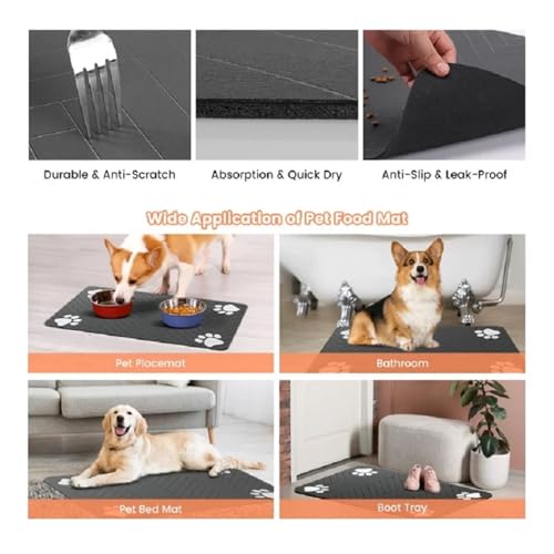 Tapis gamelle chat set de table chiens imperméable 40x60cm Color2 - 3