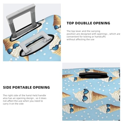 Luggage Cover Protector - Ice Cream Heart Glasses Print Suitcase Covers for Luggage Fit 25-28 Inch Suitcase4