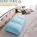 PILLOWY Premium Microbead Bed Pillow, Medium Extra Fluffy But Supportive - Ultra Comfortable Sleep with Silk Like Anti Aging Cover 85% Spandex/ 15% Nylon Breathable, Cooling Sweet Baby Blue
