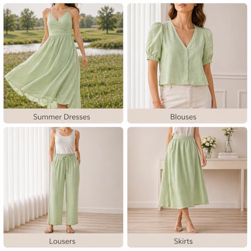 Image of Soimoi Green Solid 60 * 60's Cotton Cambric Fabric by 10 Yards, 56 Inch Wide Light Weight Material Suitable for Kurtis, Blouses, Kids Clothing, Tunics, Dresses and Summer Apparel