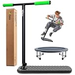 XGETZ PRO Trampoline Scooter for Teens Kids and Adults - Safely Practice Tricks Indoors & Outdoors No-Wheel Freestyle Scooter (Black & Green, Pro)