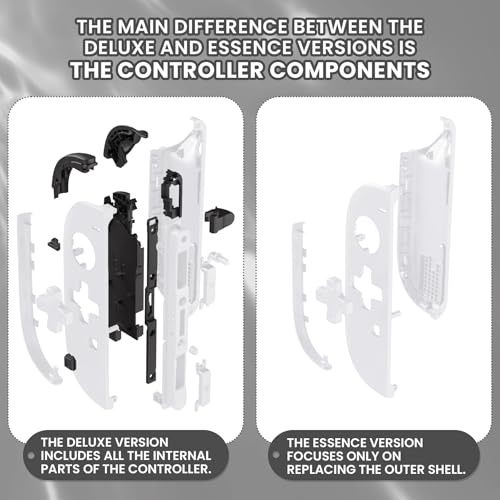 eXtremeRate DIY Replacement Shell (D-Pad Version) with Buttons for Joycon 2, Custom Housing Faceplate Case + Decorative Strips + ABXY Dpad for Nintendo Switch 2 Controller - Essence Version - White - Image 4
