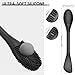 Silicone Facial Cleansing Brush - 2PC Double Ended Exfoliator for Deep Pore Cleaning, Blackhead Removal & Makeup Application - Soft, Hygienic & Waterproof Face Scrubber Massager（Black+Gray）