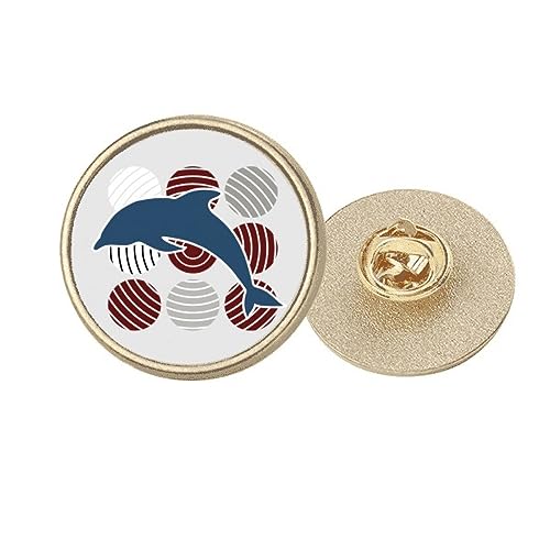 Broche dauphin dorée ronde taille M l'accessoire idéal pour vos tenues de bureau