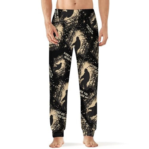 Bigfoot If They Ask You Never Saw Me Men's Pajama Pants Sleepwear PJ Bottoms Lounge Sleep Pant Nightwear