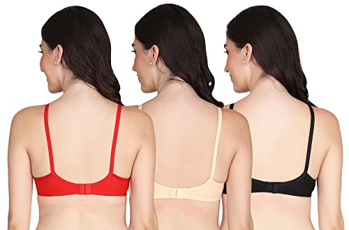 Image of Women Non Padded Bra - Made of Pure Cotton Full Coverage Non Wired Soft Cup for T-Shirt Saree Dress and for Everyday