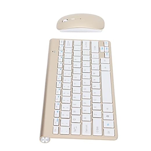 Teclado Mouse Combo, sensação confortável Resistência ao desgaste Textura forte Teclado sem fio Mouse Combo para Windows para Desktop para Macbook(ouro)