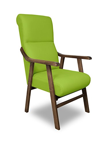 Sermahome - Sillón Boston, con Revestimiento de Piel sintética y Medida: Altura: 110 cm; Cadera: 58 cm; Fondo: 66 cm Verde