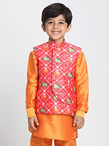Image of JBN Creation Light Blue Cotton Silk Blend Boys Nehru Modi Jacket
