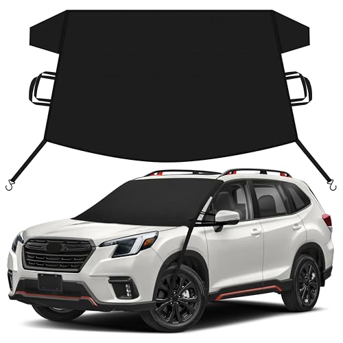 Image of EcoNour Car Snow Cover Compatible for Subaru Forester | Windshield Cover for Ice and Snow with S-Hook Straps | Heavy-Duty 600D Oxford Winter Car Cover, Waterproof & Anti-Slip