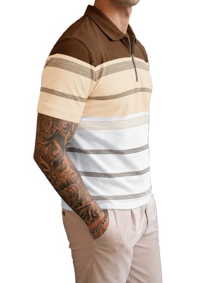 Image of Noble Monk Men's Regular Fit Polo Neck T-Shirt | Half Sleeve