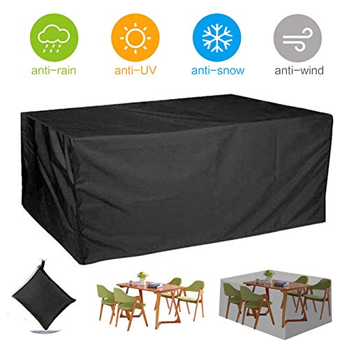 Ankamal Elec Housse de Protection Rectangulaire Couvre Imperméable Respirable Résistant À L'essai 210D Oxford Tissu Coupe-Vent et Anti-UV pour Jardin De Patio en Plein Air (170x94x70cm)