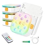 byepica Luces LED flotantes impermeables para piscina, paquete de 4 con control remoto, 16 colores ajustables, carga USB-C para jardines y jacuzzis