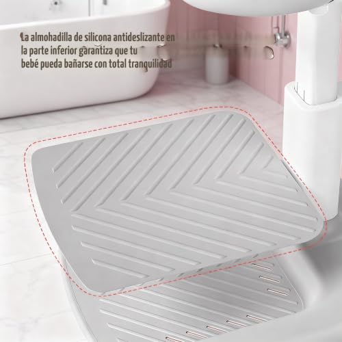 Miniatura 6 de Soporte De Ducha Para Bebé, Base Antideslizante, Ayuda Al Bebé A Pararse Y Ducharse Soporte De Ducha Portátil Ajustable En Altura Con Asiento