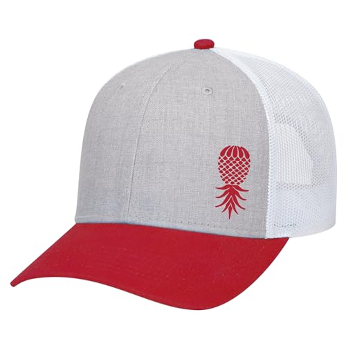 Image of Trenz Shirt Company Men's Upside Down Pineapple Embroidered Mesh Back Trucker Hat Baseball Cap
